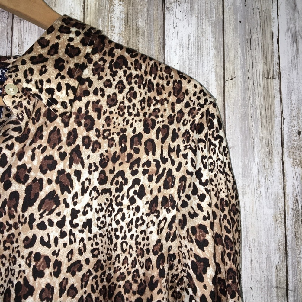 Chaps Leopard Button Down - Picture 2 of 5